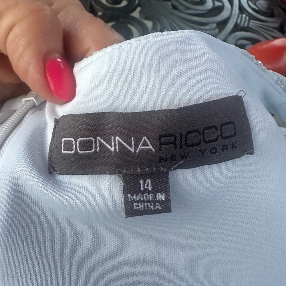 Donna Ricco Ice Blue Ruched Sheath Mini Dress - Picture 8 of 8